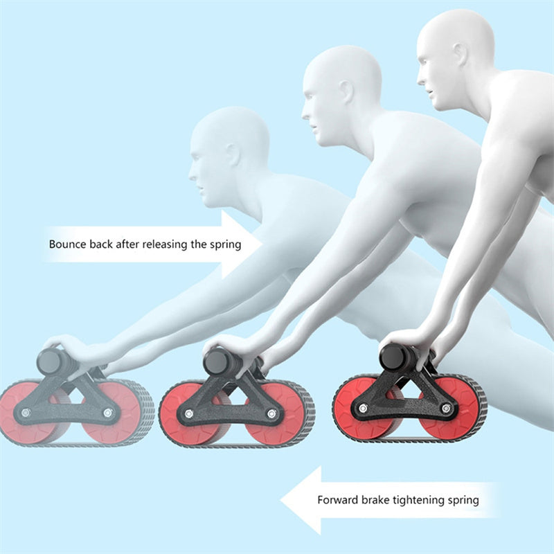 Double Ab Wheel with Automatic Rebound for Core Training