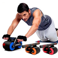 Double Ab Wheel with Automatic Rebound for Core Training