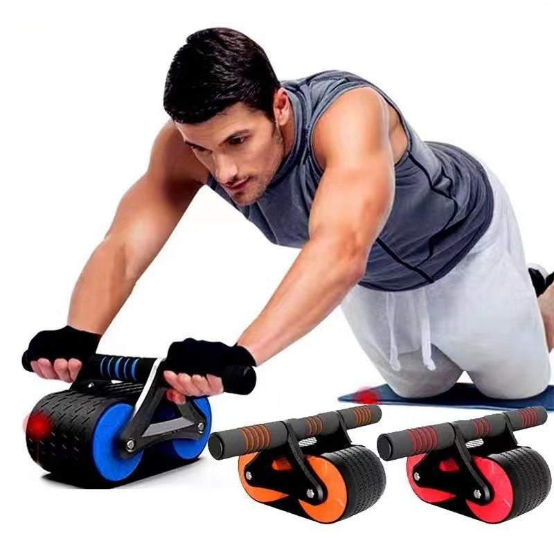 Double Ab Wheel with Automatic Rebound for Core Training