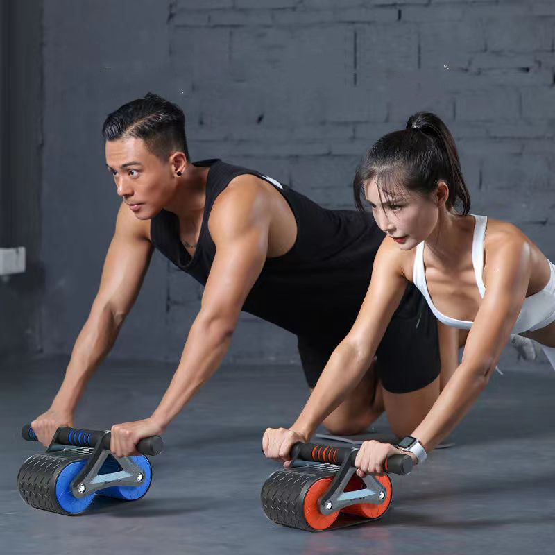 Double Ab Wheel with Automatic Rebound for Core Training