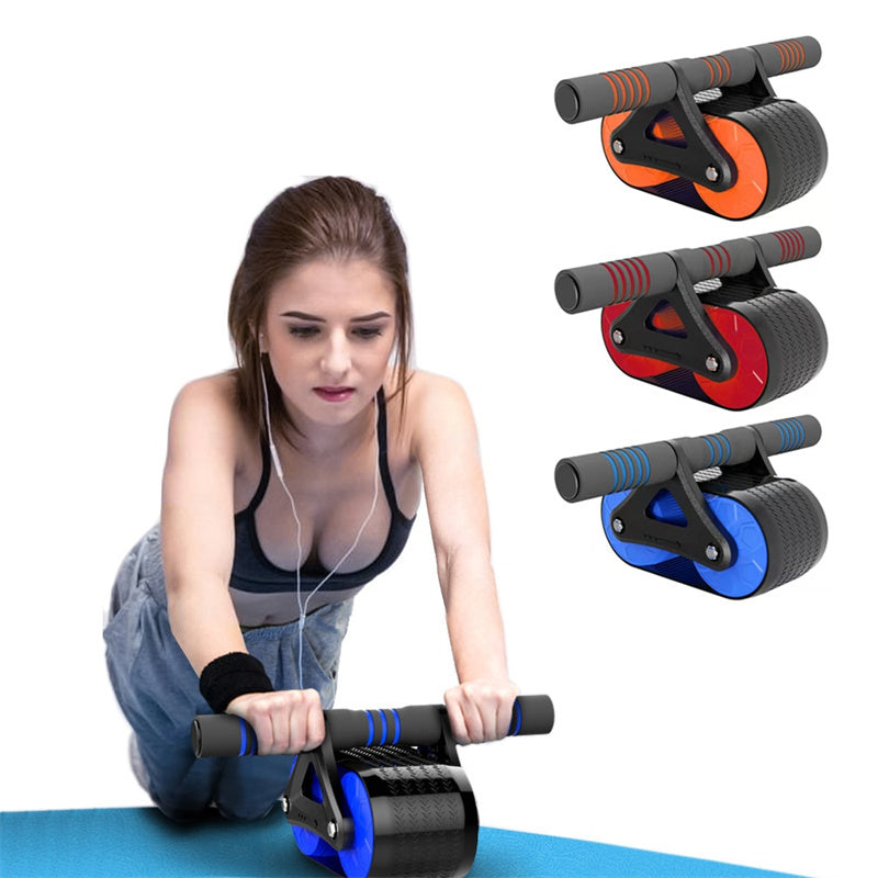Double Ab Wheel with Automatic Rebound for Core Training