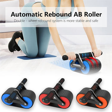 Double Ab Wheel with Automatic Rebound for Core Training