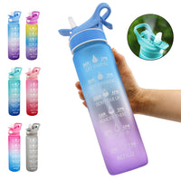 Sports Water Bottle with Straw & Bounce Cover